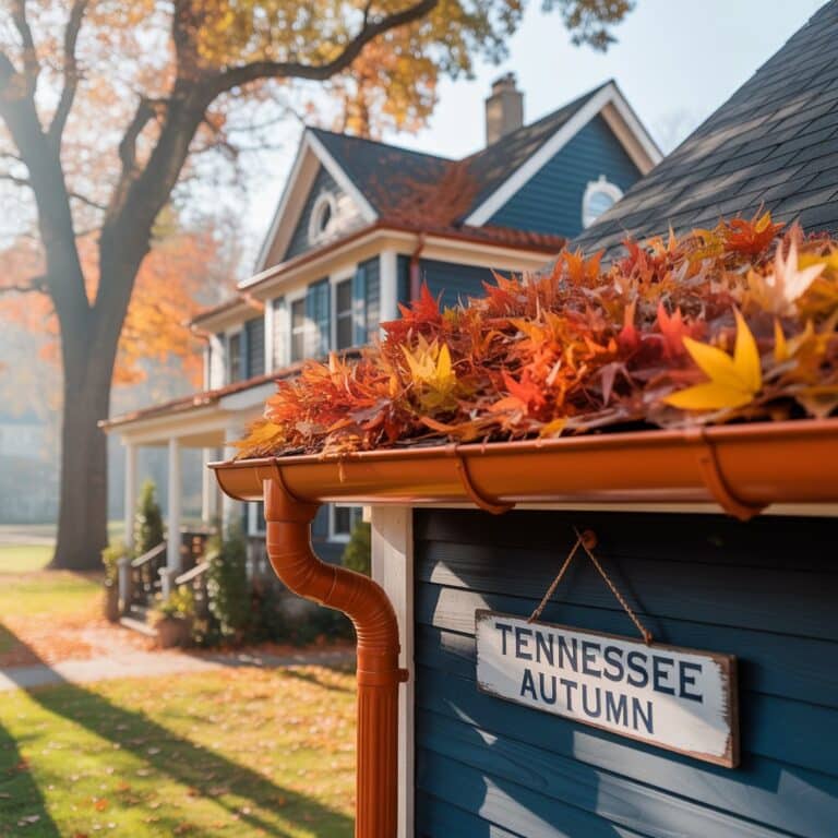 leaves in gutters