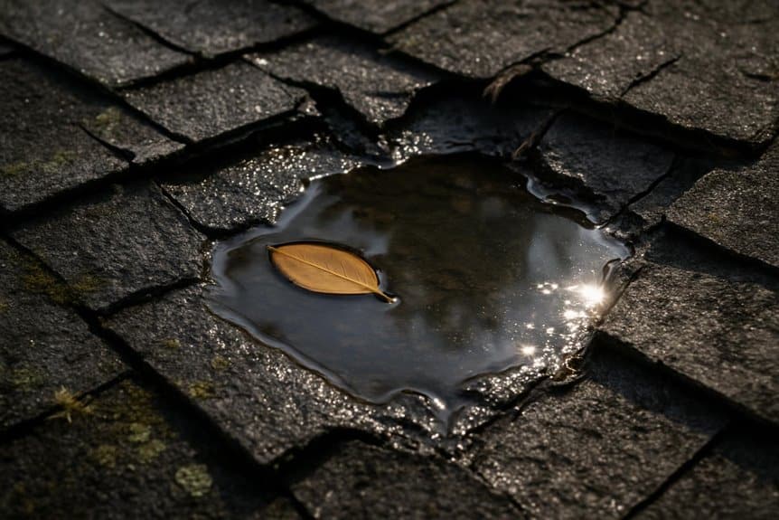 ponding water damages roofs